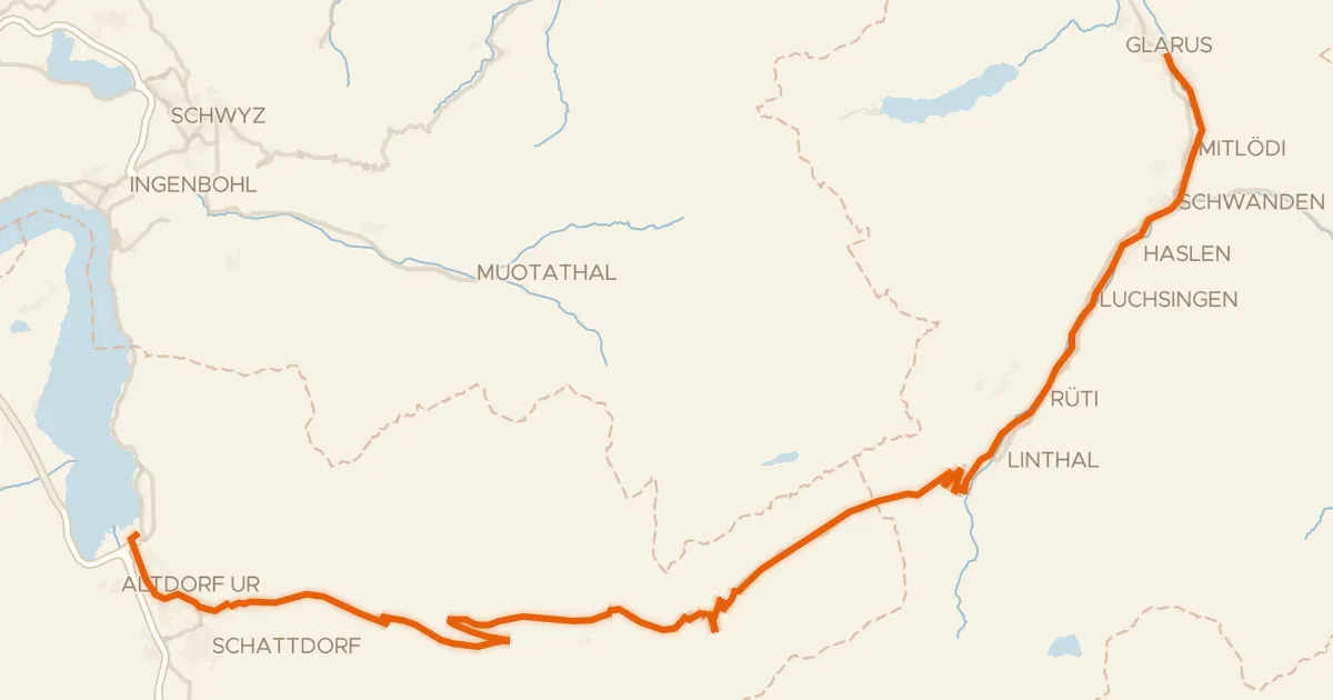 Kaart van de fietsroute Alpenpanorama-Route