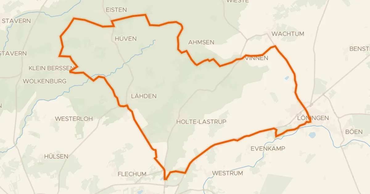 Map of the cycling route Rondje Naturpark Hümmling en Mittelradde