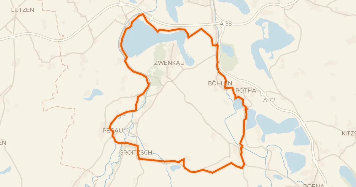 Kaart van de fietsroute Rondje Wiprechtsburg en Weiße Elster