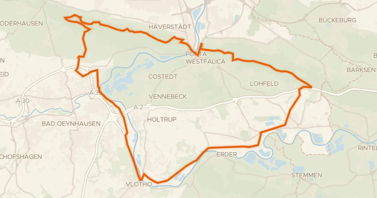Kaart van de fietsroute Rondje Wöhrener Siek en Nammer Klippen