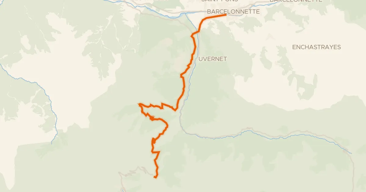Map of the cycling route Col d'Allos (2247 m ) depuis Barcelonnette