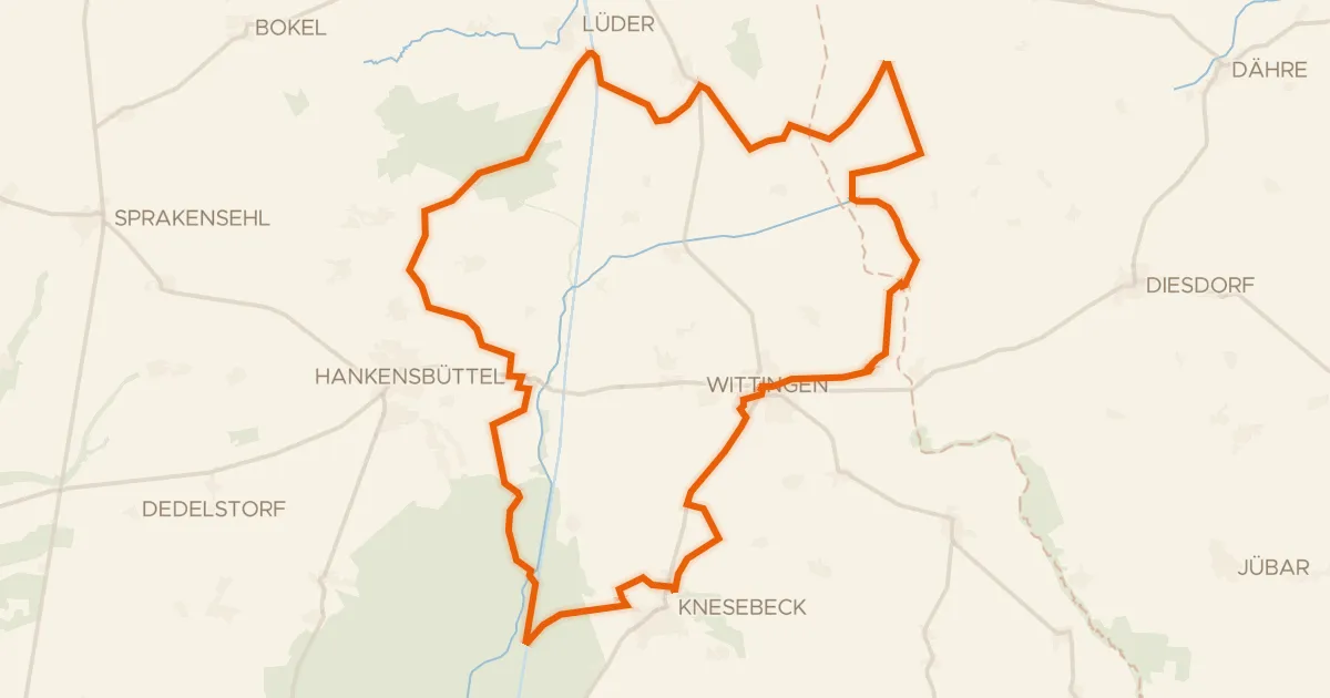 Map of the cycling route Rondje Schweimker Moor und Lüderbruch en Bornbruchsmoor