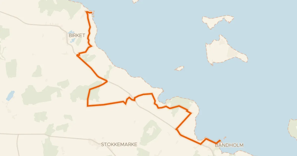 Map of the cycling route Cykeløerne