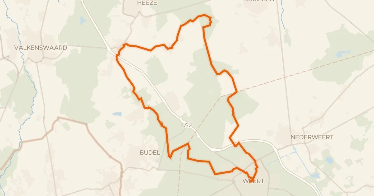 Map of the cycling route Rondje Kasteel Nijenborgh en Weerterbos