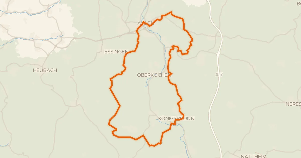 Kaart van de fietsroute Rondje Aalbäumle en Brenz