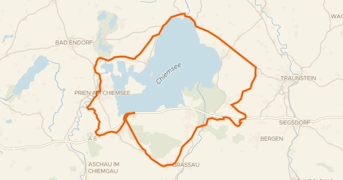 Kaart van de fietsroute Rondje Eggstätt-Hemhofer Seenplatte en Kendlmühlfilzen