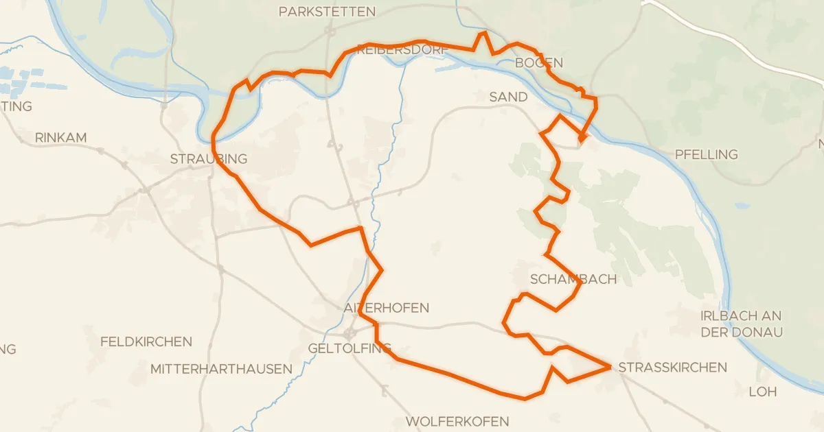 Kaart van de fietsroute Rondje Herzogsschloss en Bogenberg