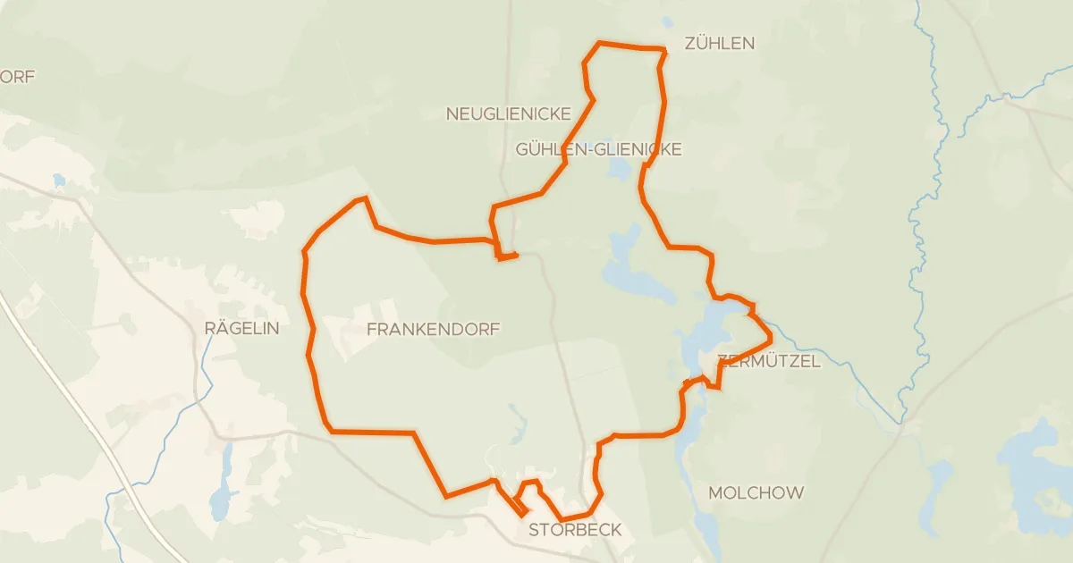 Map of the cycling route Rondje Kunsterspring en Kalksee