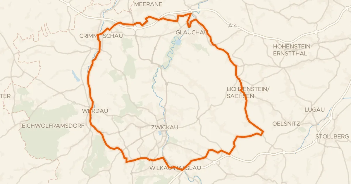 Map of the cycling route Rondje Schloss Lichtenstein en Schloss Schweinsburg