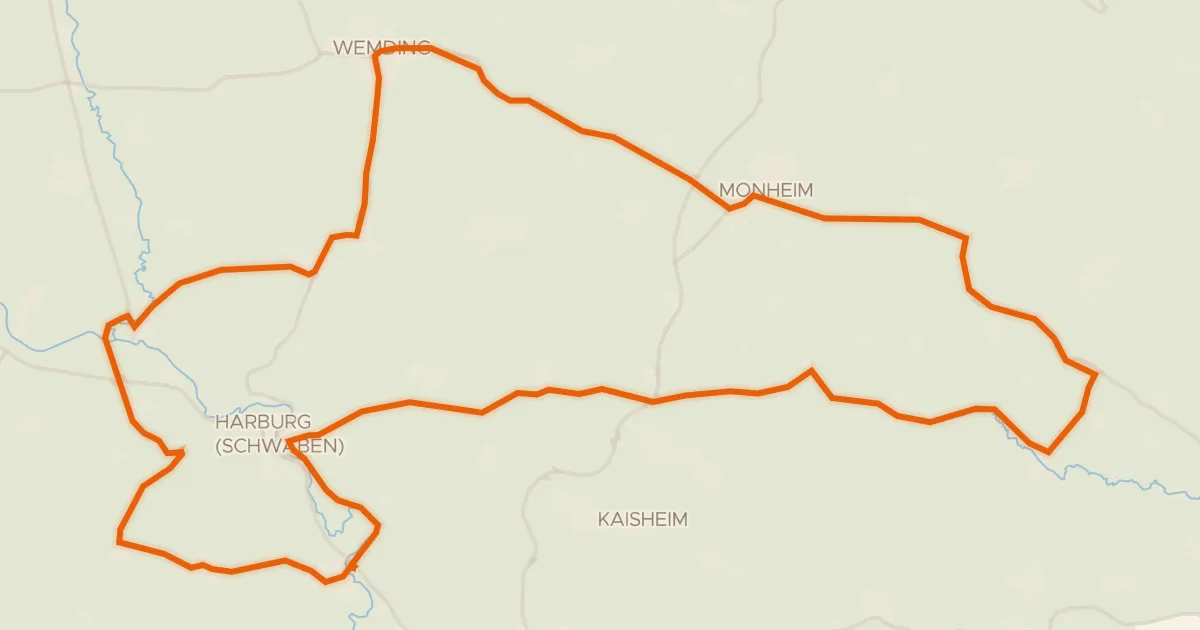 Map of the cycling route Rondje Schloss Gosheim en Priel
