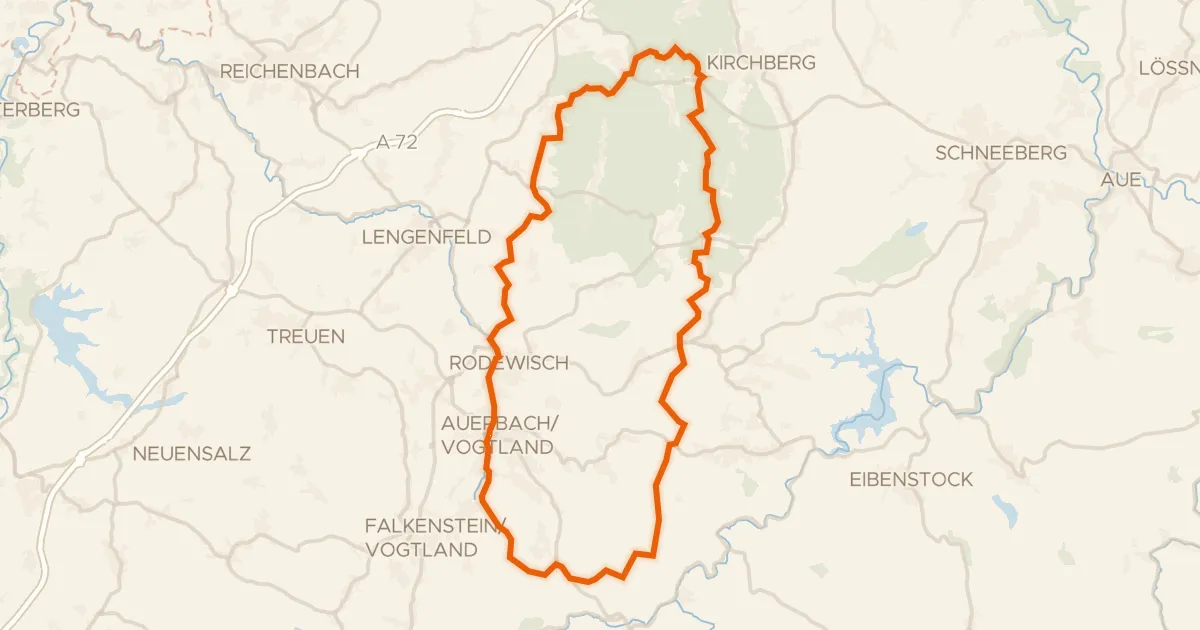 Kaart van de fietsroute Rondje Schlossturm en Moorgebiet Moosheide Obercrinitz