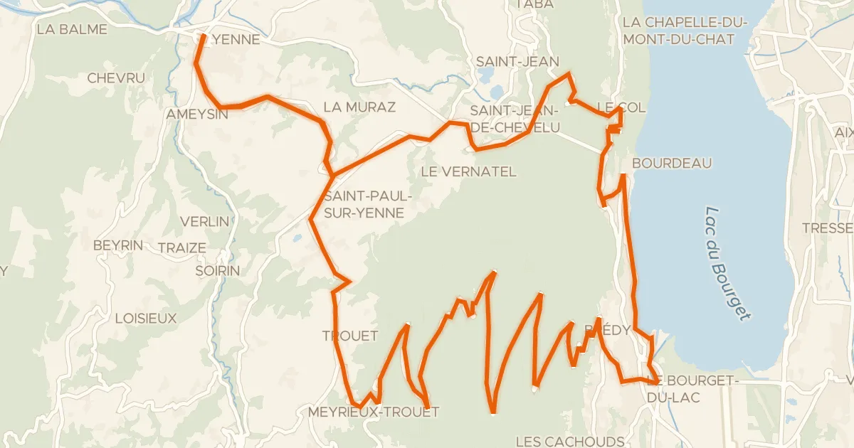 Map of the cycling route Tour de la Dent du Chat