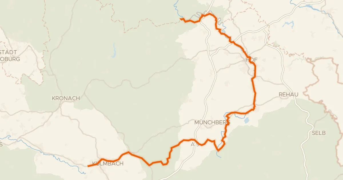 Kaart van de fietsroute [D11] Ostsee-Oberbayern 10 [Oberfranken Nord]