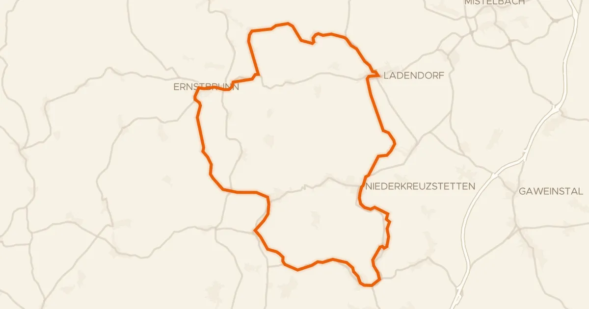 Kaart van de fietsroute Kreuttal Radroute