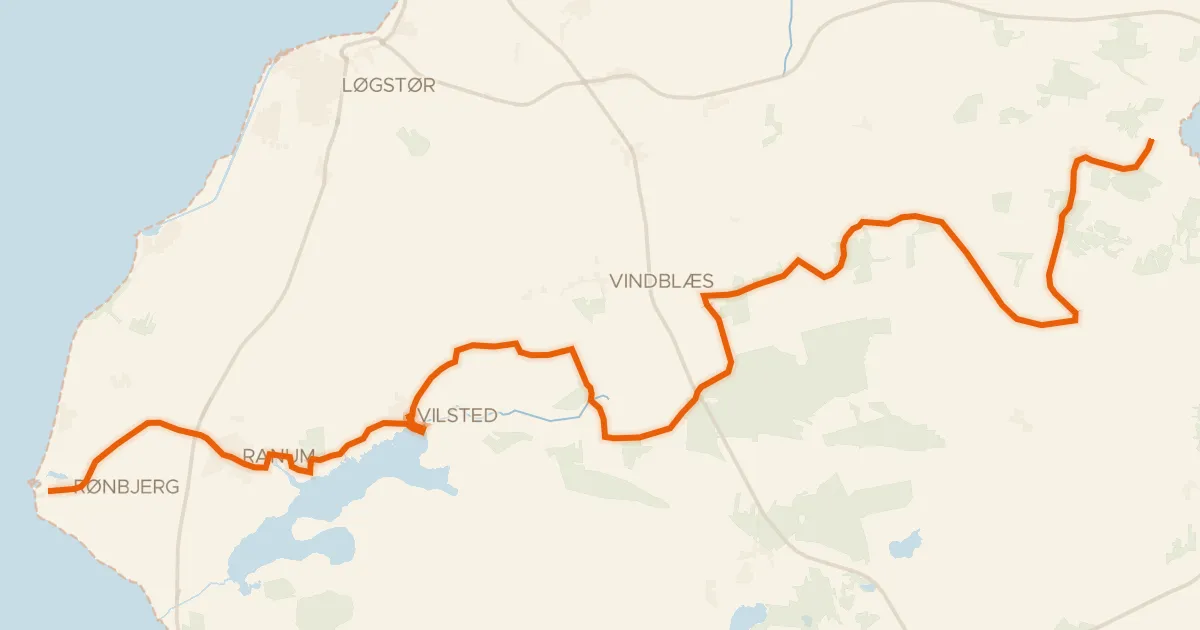 Kaart van de fietsroute Vilstedruten