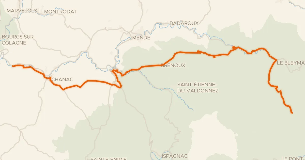 Kaart van de fietsroute La Vallée du Lot à vélo