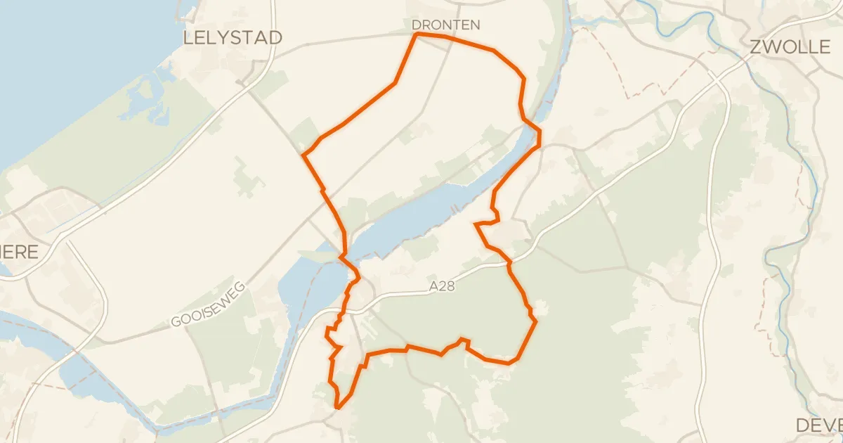 Map of the cycling route Rondje De Duif en De Zeelt