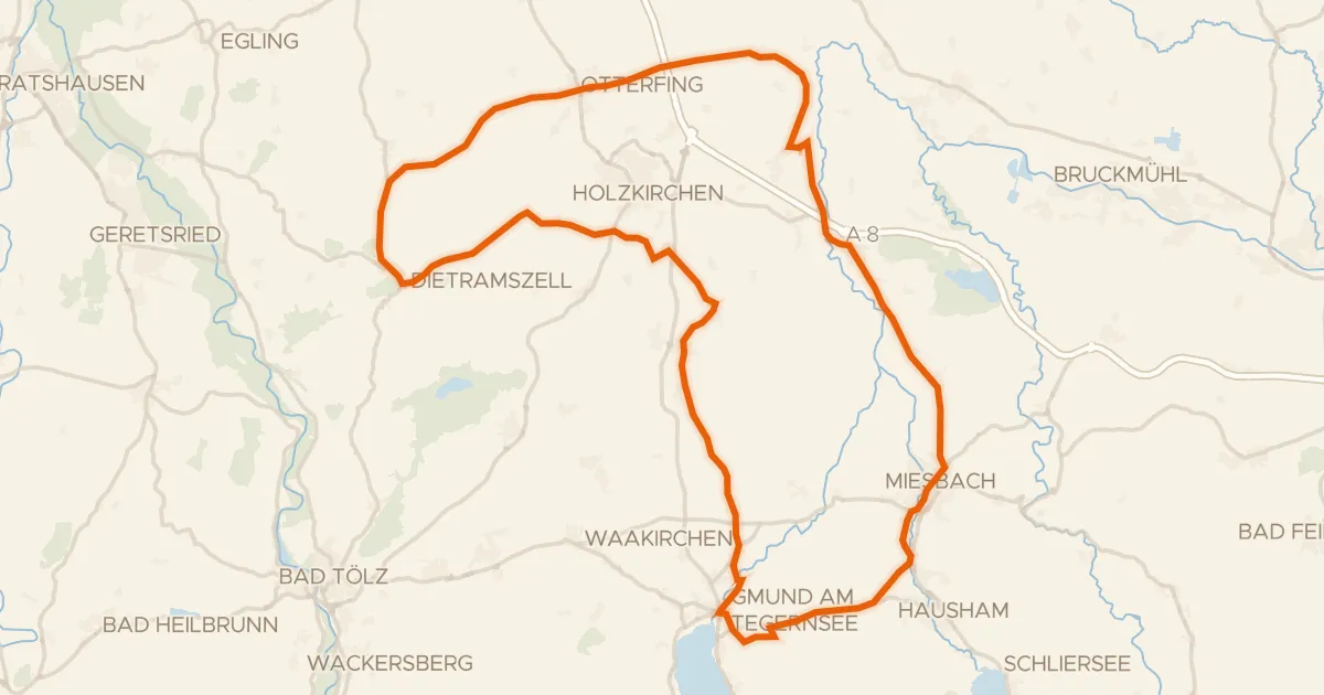 Kaart van de fietsroute Rondje Schloss Valley en Leonhardsfilz