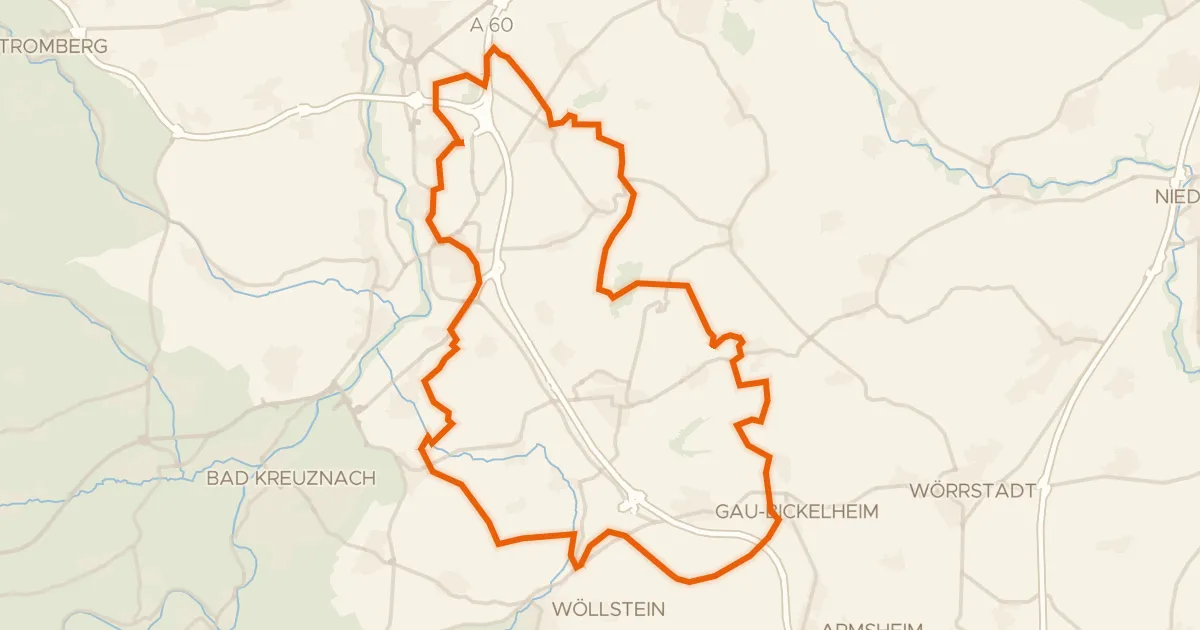 Map of the cycling route Rondje Hinter der Mortkaute en Jakobsberg