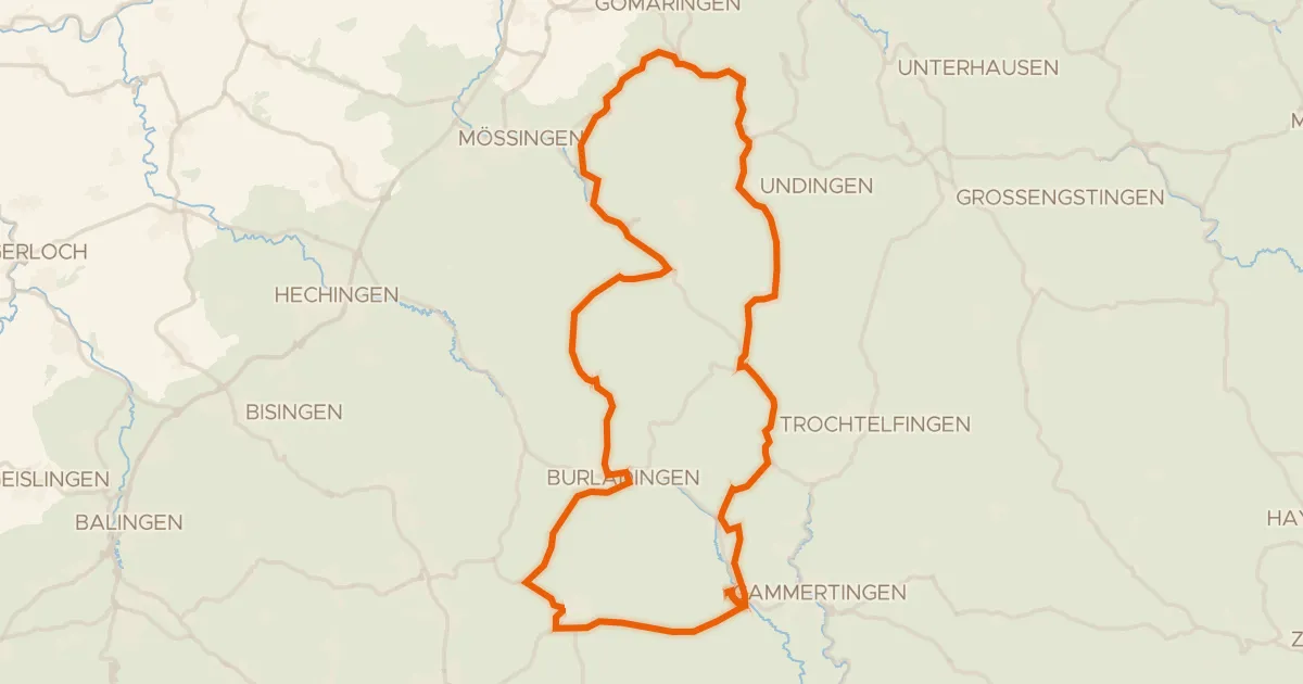Kaart van de fietsroute Rondje Herdle en Hochwiesen-Pfullinger Berg