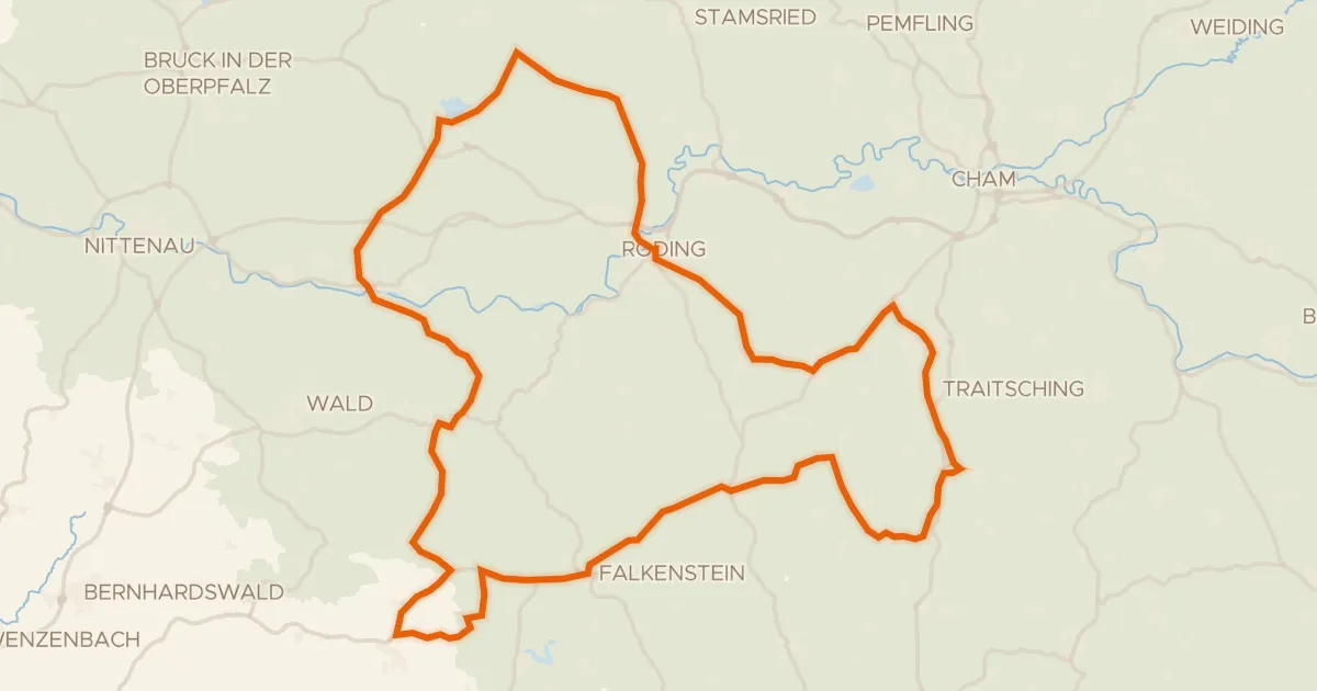 Map of the cycling route Rondje Ehem. Schloss Strahlfeld en Burg Falkenstein