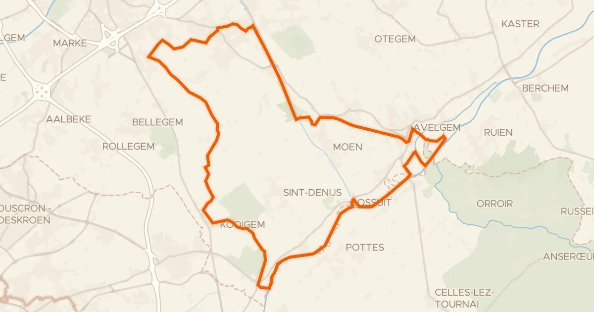Map of the cycling route Scheldefietsroute