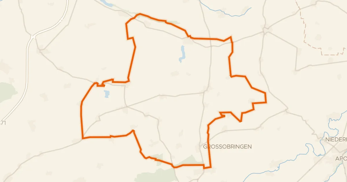 Kaart van de fietsroute Rondje Wasserburg Ollendorf en Südhang Ettersberg