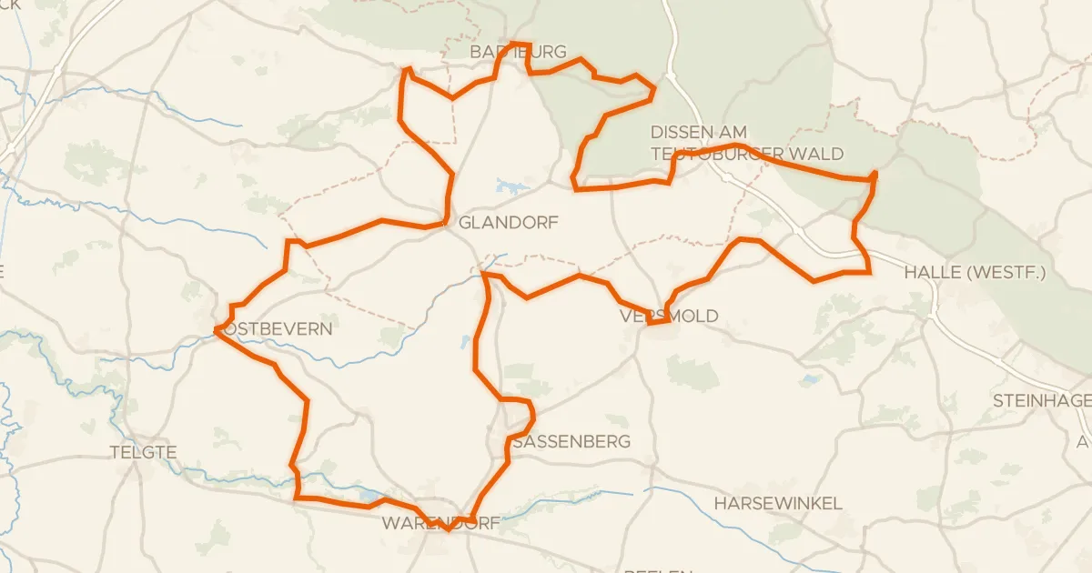 Kaart van de fietsroute Grenzgängerroute Teuto-Ems