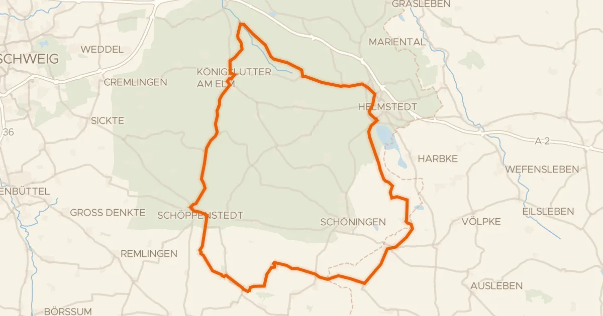 Kaart van de fietsroute Rondje Hahntal und Höckels en Lutterlandbruch