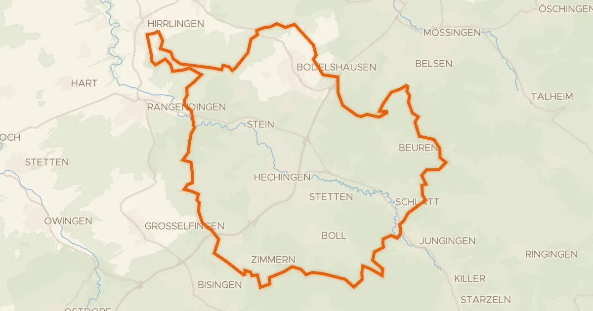 Kaart van de fietsroute Rondje Espenloch-Hintere Halde en Zollerhalde