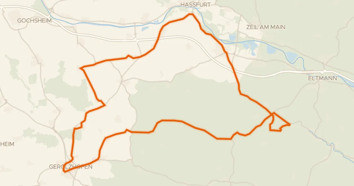 Kaart van de fietsroute Rondje Schloss Wonfurt en Tretzendorfer Weiher
