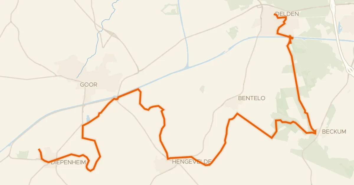 Map of the cycling route Oranjefietsroute - 08 - Delden - Diepenheim