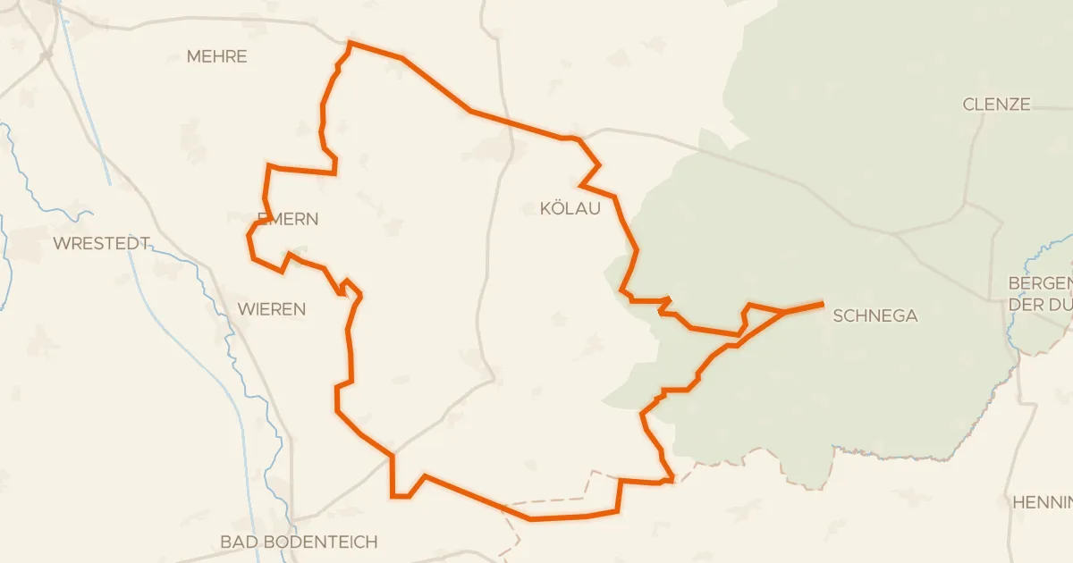Kaart van de fietsroute Rondje Schnegaer Mühlenbachtal en Droher Holz