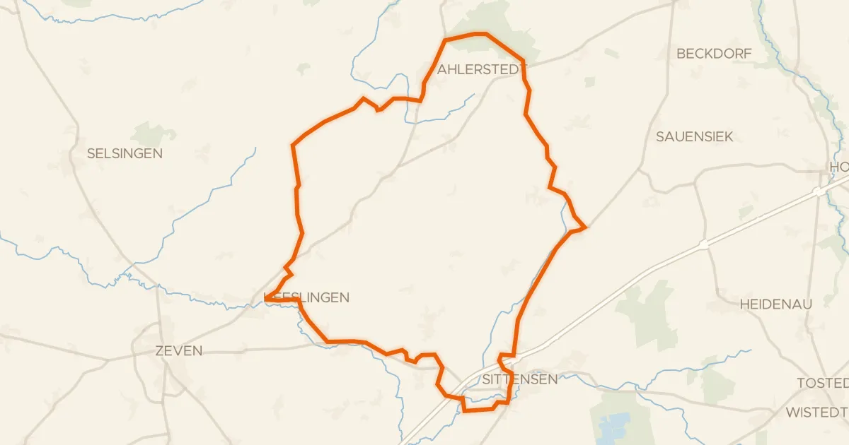 Kaart van de fietsroute Rondje Braken und Harselah en Kahles und Wildes Moor