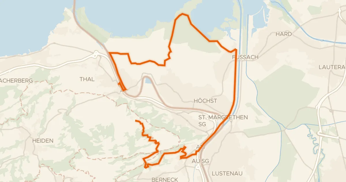 Kaart van de fietsroute Bergbähnli, Rheindelta – Tour