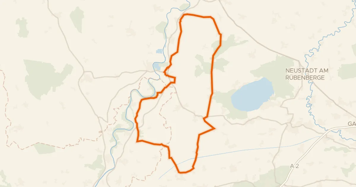 Kaart van de fietsroute Rondje Wilhelmsturm en Weseraue