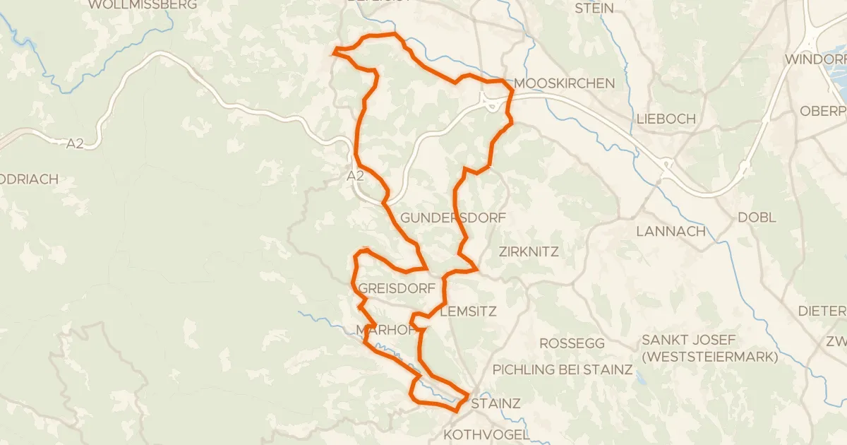 Kaart van de fietsroute Schilcher Tour Nord
