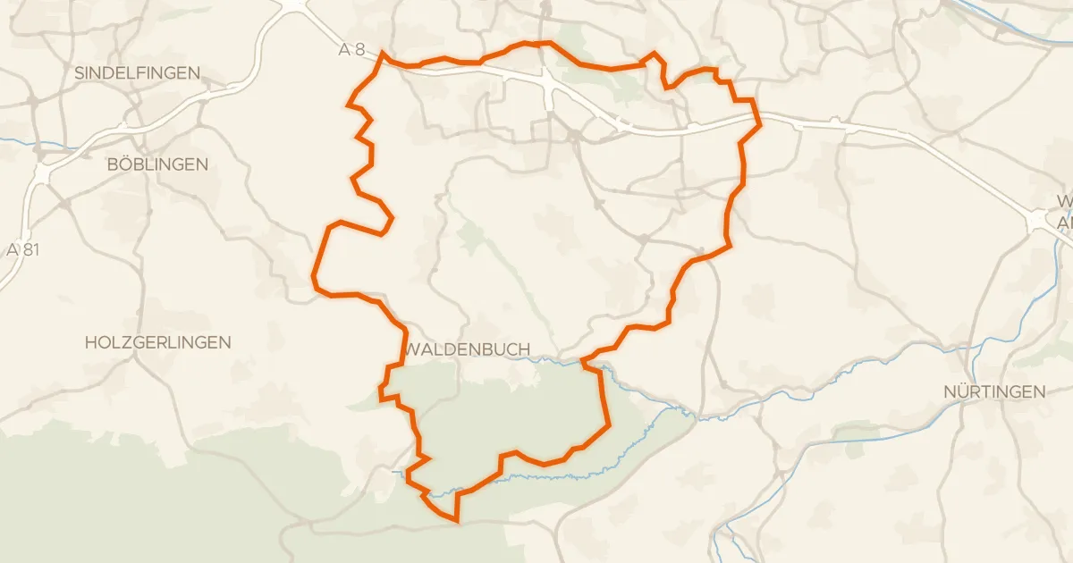 Kaart van de fietsroute Rondje Schloss Hohenheim en Häslachwald