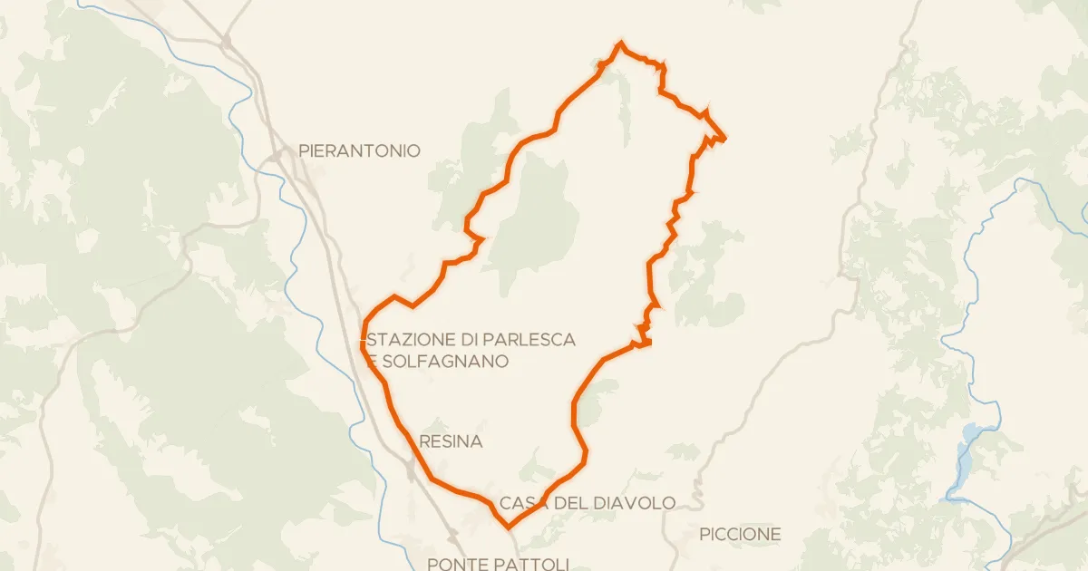 Kaart van de fietsroute Castiglione Aldobrando