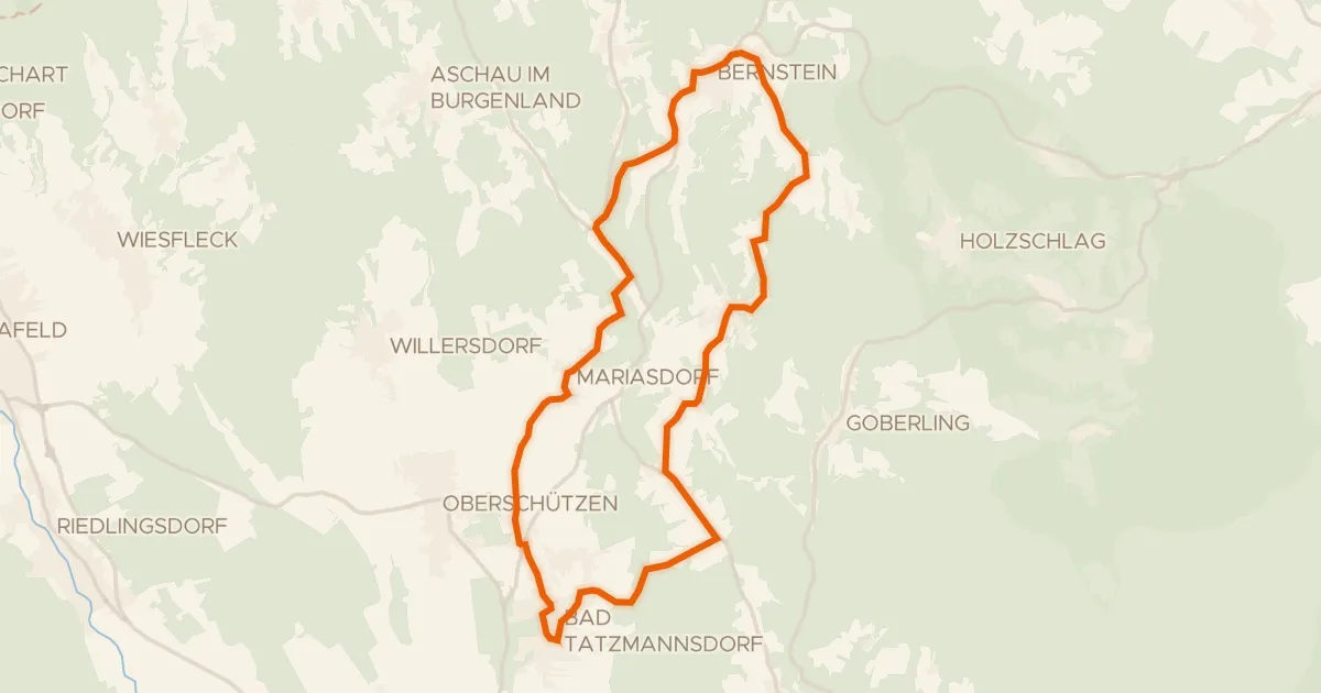 Kaart van de fietsroute Edelserpentin-Radweg