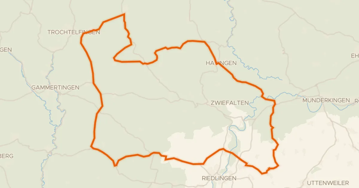 Kaart van de fietsroute Rondje Burg Rechtenstein en Burgruine Bussen