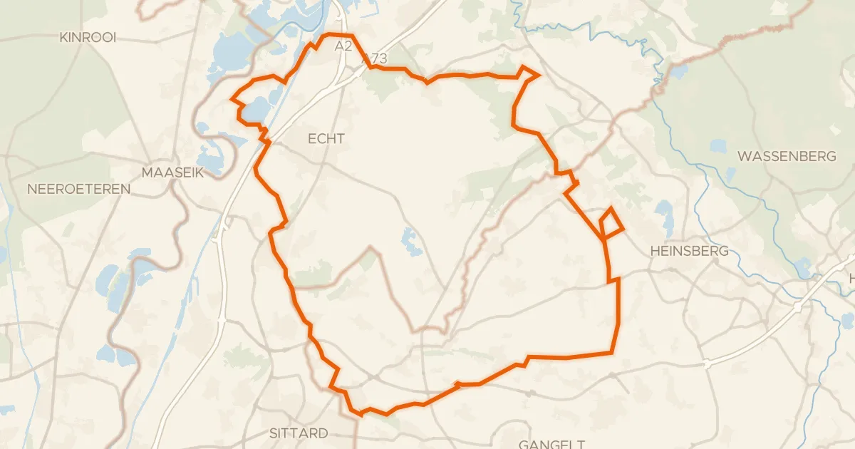 Map of the cycling route Rondje Hompesche Molen en Grensmaas