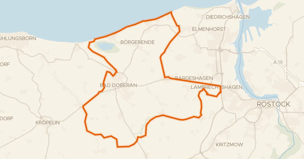 Kaart van de fietsroute Rondje Conventer See en Kellerswald