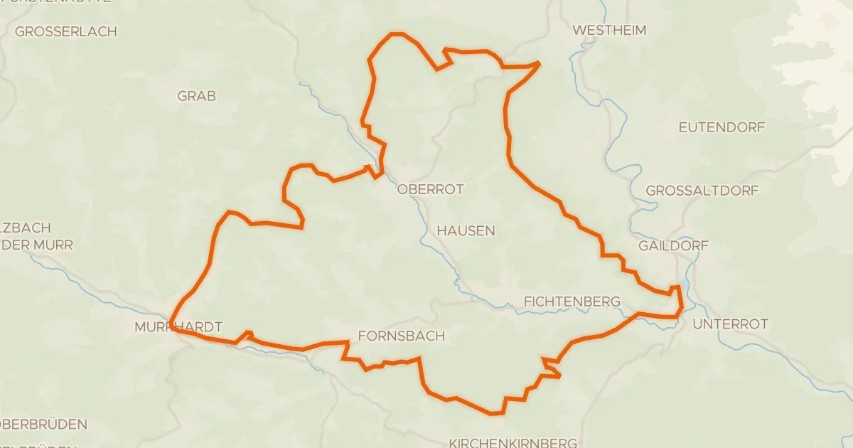 Map of the cycling route Rondje Burg Rötenberg en Kernerturm