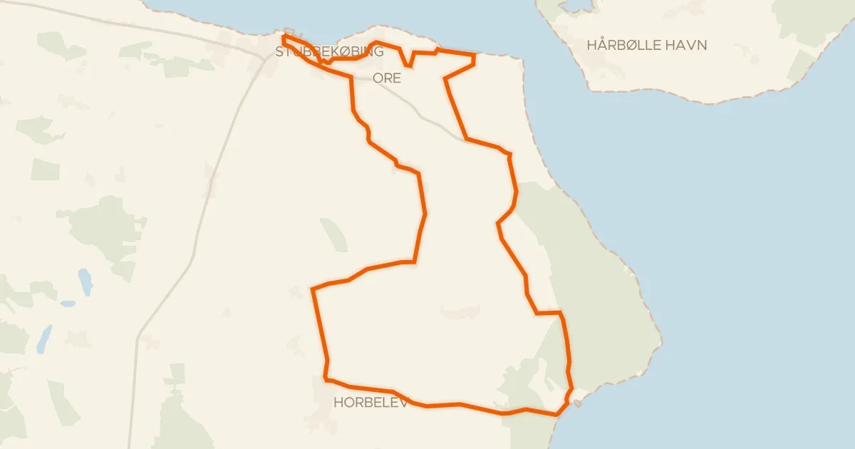 Map of the cycling route Fra købstad til fiskerleje