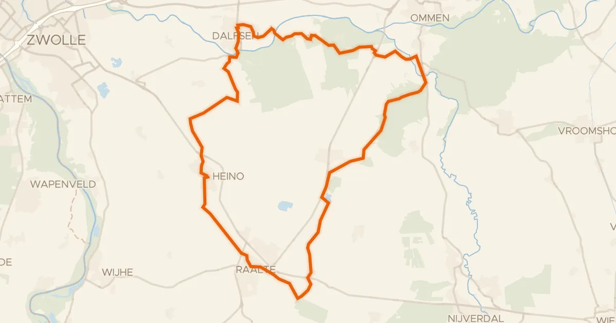 Kaart van de fietsroute Rondje Den Berg en Besthmenermolen