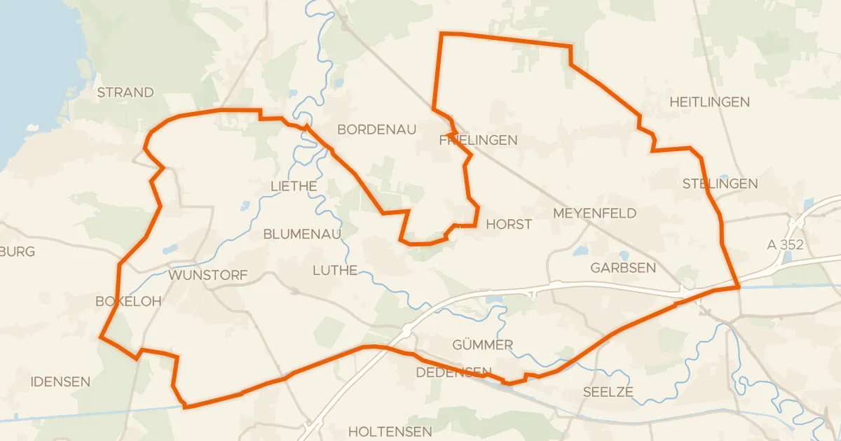 Map of the cycling route Rondje Brandmoorwiesen en Totes Moor