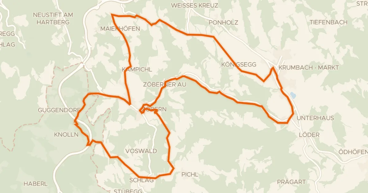 Kaart van de fietsroute Grenzlandroute (e-Bike)