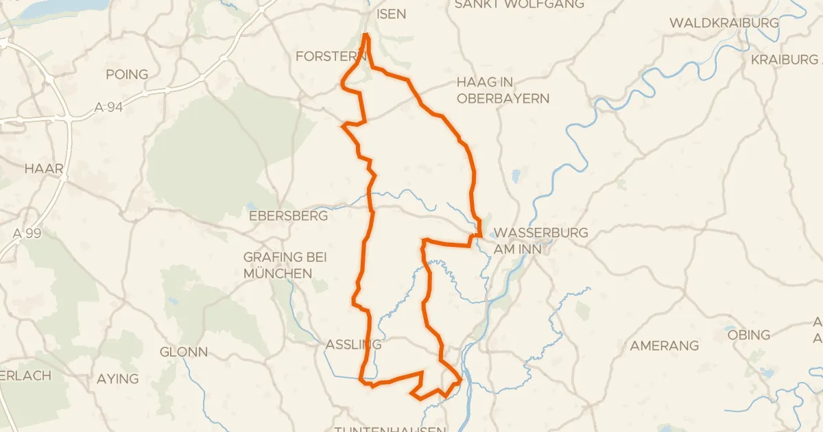Kaart van de fietsroute Rondje Schloss Burgrain en Hochmoor am Kesselsee
