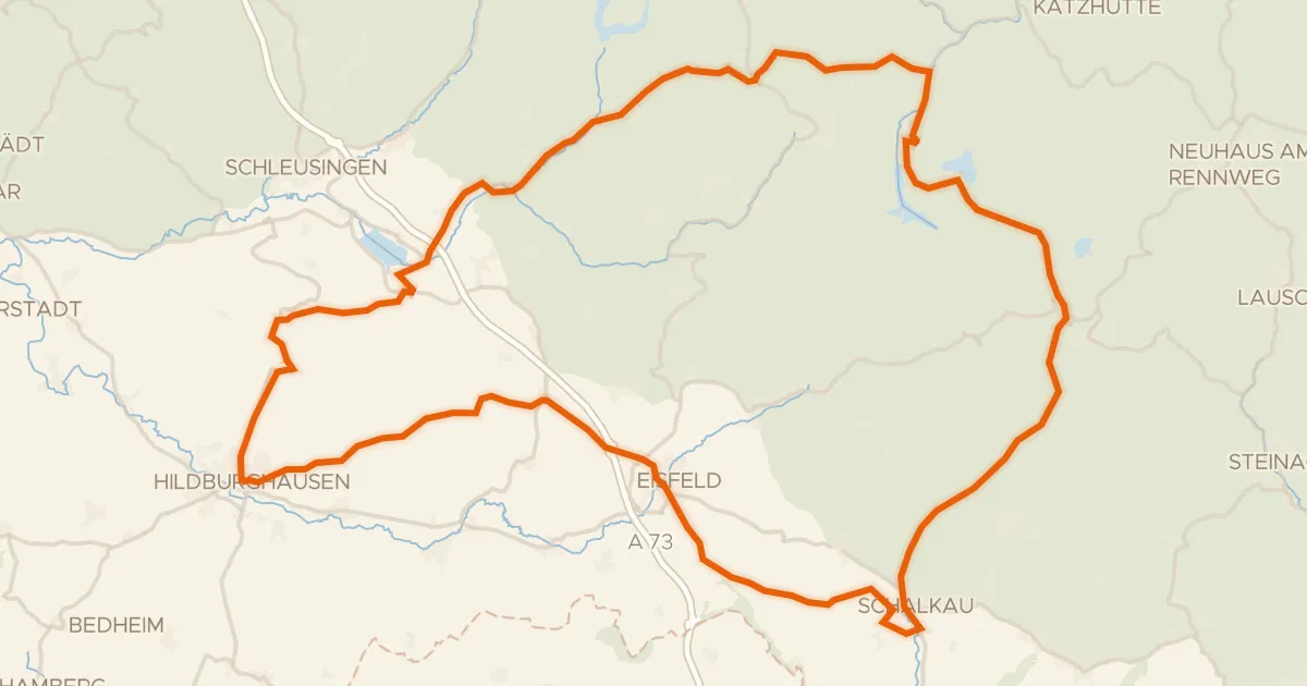Kaart van de fietsroute Rondje Eisfelder Schloss en Wurzelbergfarmde